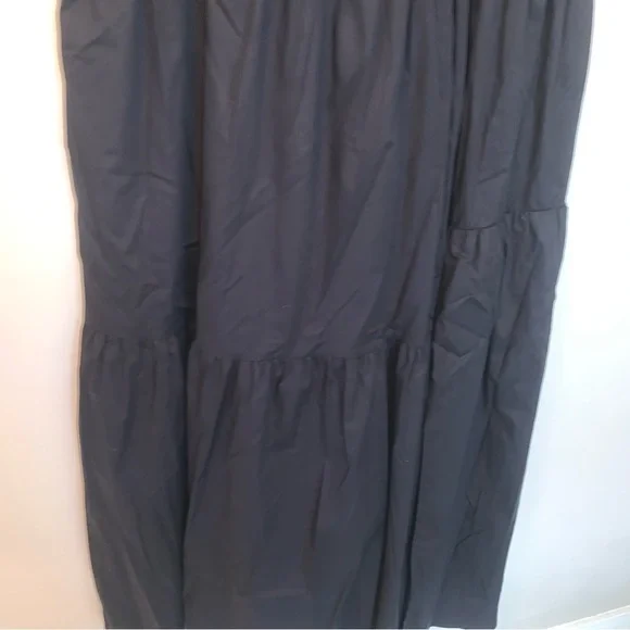 Cuyana Black Tiered Cami Midi Dress Organic Cotton with Pockets XL - Picture 5 of 10